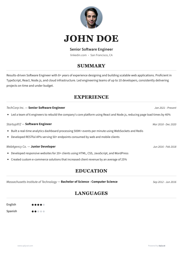 Resume template 1